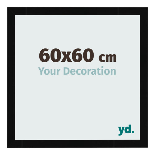Bilderrahmen 60x60cm Schwarz Hochglanz MDF Bologna Vorne Messe | Yourdecoration.de