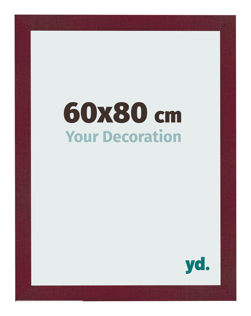 Bilderrahmen 60x80 cm Weinrot Gewischt MDF Bologna Vorne Messe | Yourdecoration.de