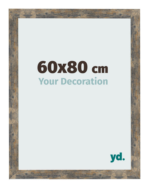 Bilderrahmen 60x80cm Blau Gold Meliert MDF Bologna Vorne Messe | Yourdecoration.de