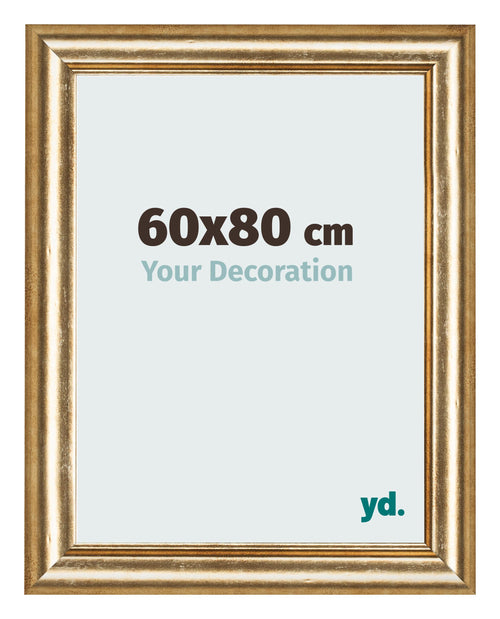 Bilderrahmen 60x80cm Gold Antik MDF Lazio Vorne Messe | Yourdecoration.de