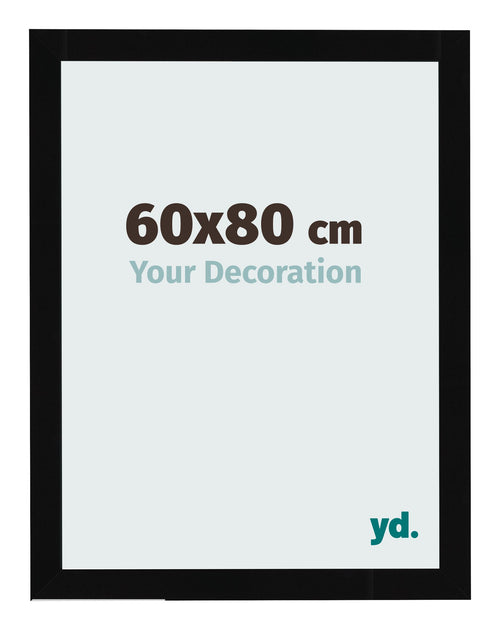 Bilderrahmen 60x80cm Schwarz Hochglanz MDF Bologna Vorne Messe | Yourdecoration.de