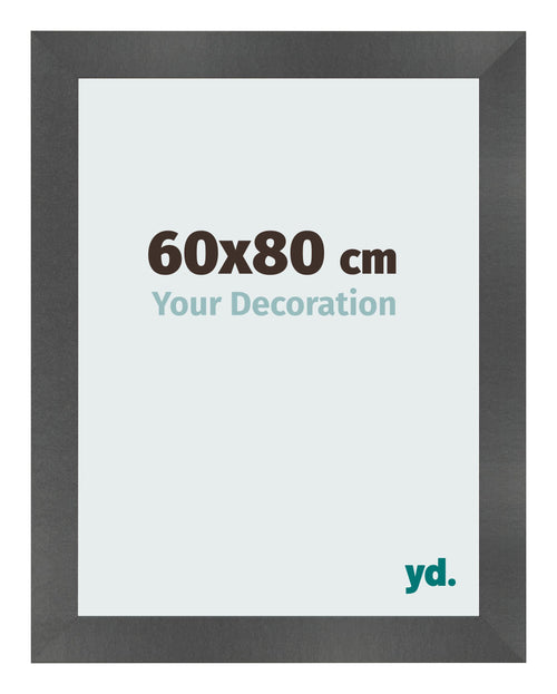 Bilderrahmen 60x80cm Schwarz Silber Poliert MDF Pisa Vorne Messe | Yourdecoration.de
