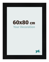 Bilderrahmen 60x80cm Schwarz Silber Poliert MDF Pisa Vorne Messe | Yourdecoration.de