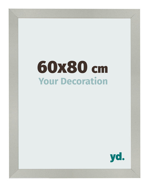 Bilderrahmen 60x80cm Silber Matt MDF Bologna Vorne Messe | Yourdecoration.de