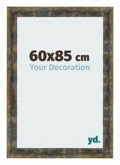 Bilderrahmen 60x85cm Blau Gold Meliert MDF Pisa Vorne Messe | Yourdecoration.de