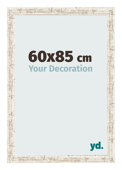 Bilderrahmen 60x85cm Weiß Vintage MDF Bologna Vorne Messe | Yourdecoration.de