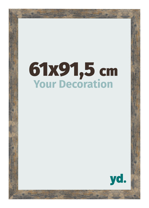 Bilderrahmen 61x91 5cm Blau Gold Meliert MDF Bologna Vorne Messe | Yourdecoration.de