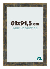 Bilderrahmen 61x91 5cm Blau Gold Meliert MDF Pisa Vorne Messe | Yourdecoration.de
