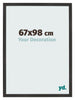 Bilderrahmen 67x98 cm Schwarz Matt MDF Bologna Vorne Messe | Yourdecoration.de