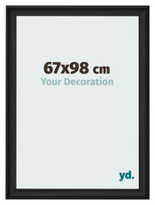 Bilderrahmen 67x98cm Schwarz Gemasert MDF Lazio Vorne Messe | Yourdecoration.de