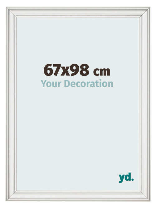 Bilderrahmen 67x98cm Weiss Gewischt MDF Lazio Vorne Messe | Yourdecoration.de