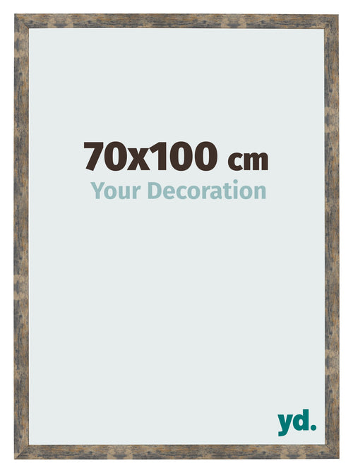 Bilderrahmen 70x100cm Blau Gold Meliert MDF Bologna Vorne Messe | Yourdecoration.de