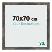Bilderrahmen 70x70 cm Oxidiertes Metall MDF Bologna Vorne Messe | Yourdecoration.de