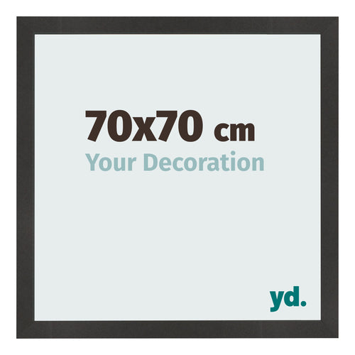 Bilderrahmen 70x70 cm Schwarz Matt MDF Bologna Vorne Messe | Yourdecoration.de