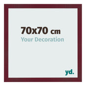 Bilderrahmen 70x70 cm Weinrot Gewischt MDF Bologna Vorne Messe | Yourdecoration.de
