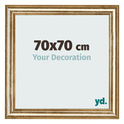 Bilderrahmen 70x70cm Gold Antik MDF Lazio Vorne Messe | Yourdecoration.de