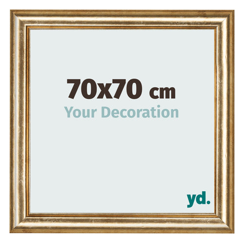 Bilderrahmen 70x70cm Gold Antik MDF Lazio Vorne Messe | Yourdecoration.de