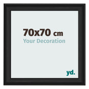 Bilderrahmen 70x70cm Schwarz Gemasert MDF Lazio Vorne Messe | Yourdecoration.de