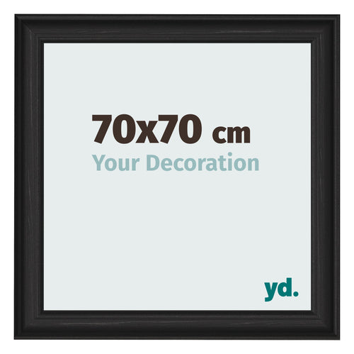 Bilderrahmen 70x70cm Schwarz Gemasert MDF Lazio Vorne Messe | Yourdecoration.de