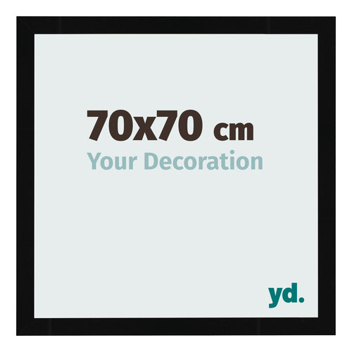 Bilderrahmen 70x70cm Schwarz Hochglanz MDF Bologna Vorne Messe | Yourdecoration.de