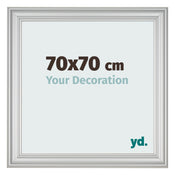 Bilderrahmen 70x70cm Silber Matt MDF Lazio Vorne Messe | Yourdecoration.de
