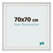 Bilderrahmen 70x70cm Weiss Gewischt MDF Lazio Vorne Messe | Yourdecoration.de