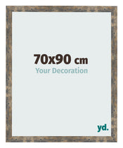 Bilderrahmen 70x90cm Blau Gold Meliert MDF Bologna Vorne Messe | Yourdecoration.de