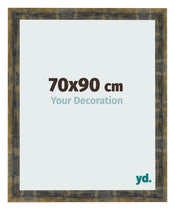 Bilderrahmen 70x90cm Blau Gold Meliert MDF Pisa Vorne Messe | Yourdecoration.de
