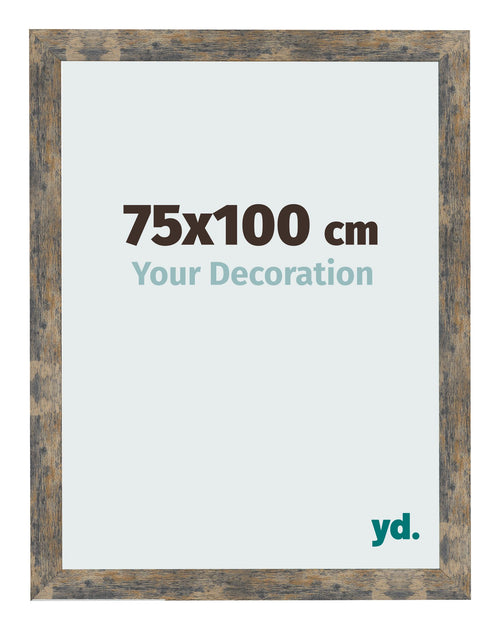 Bilderrahmen 75x100cm Blau Gold Meliert MDF Bologna Vorne Messe | Yourdecoration.de