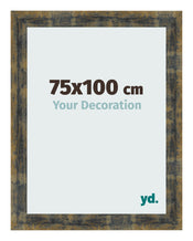 Bilderrahmen 75x100cm Blau Gold Meliert MDF Pisa Vorne Messe | Yourdecoration.de