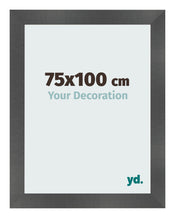 Bilderrahmen 75x100cm Schwarz Silber Poliert MDF Pisa Vorne Messe | Yourdecoration.de