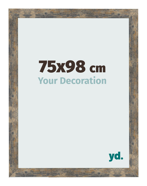 Bilderrahmen 75x98cm Blau Gold Meliert MDF Bologna Vorne Messe | Yourdecoration.de
