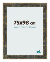 Bilderrahmen 75x98cm Blau Gold Meliert MDF Pisa Vorne Messe | Yourdecoration.de