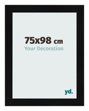 Bilderrahmen 75x98cm Schwarz Silber Poliert MDF Pisa Vorne Messe | Yourdecoration.de