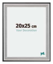 Birmingham Holz Bilderrahmen 20x25cm Schwarz Silber Poliert Messe | Yourdecoration.de