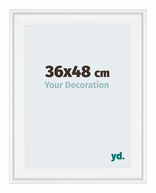 Birmingham Holz Bilderrahmen 36x48cm Weiss Vorne Messe | Yourdecoration.de