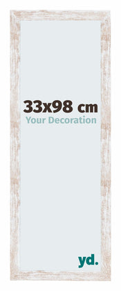 Catania MDF Bilderrahmen 33x98cm White Wash Vorne Messe | Yourdecoration.de