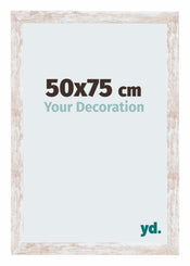 Catania MDF Bilderrahmen 50x75cm White Wash Vorne Messe | Yourdecoration.de