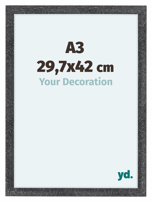 Como MDF Bilderrahmen 29 7x42cm A3 Grau Gewischt Vorne Messe | Yourdecoration.de