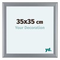 Como MDF Bilderrahmen 35x35cm Silber Matt Vorne Messe | Yourdecoration.de
