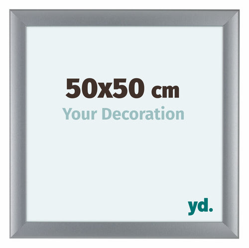 Como MDF Bilderrahmen 50x50cm Silber Matt Vorne Messe | Yourdecoration.de