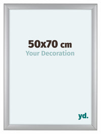 Como MDF Bilderrahmen 50x70cm Silber Matt Vorne Messe | Yourdecoration.de