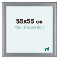 Como MDF Bilderrahmen 55x55cm Silber Matt Vorne Messe | Yourdecoration.de