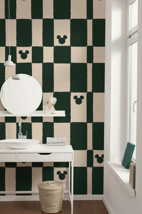 Disney Mickey Mouse Green Chess Innere Fototapete DX4 187 | Yourdecoration.de
