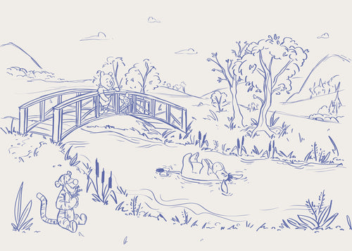 Disney Winnie the Pooh Blue Ink Fototapete DX7 235 | Yourdecoration.de