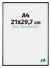 Evry Kunststoff Bilderrahmen 21x29 7cm A4 Schwarz Hochglanz Vorne Messe | Yourdecoration.de