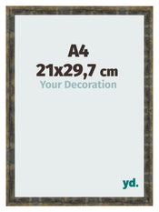 Bilderrahmen A4 - 21x29,7 cm - Blau Gold Meliert - MDF - Pisa