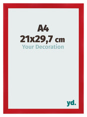 Bilderrahmen A4 - 21x29,7 cm - Rot - MDF - Pisa