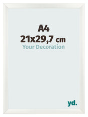 Bilderrahmen A4 - 21x29,7 cm - Weiß Gemasert - MDF - Pisa