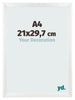 Bilderrahmen A4 - 21x29,7 cm - Weiß Hochglanz - MDF - Pisa